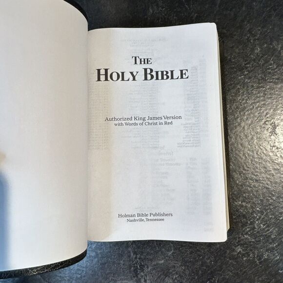 Vintage Black Leatherette Holman KJV Holy‎ Bible Red Letter Edition W Maps - Picture 4 of 9